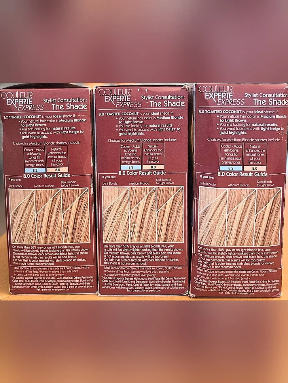L'Oreal Paris 3 Box Couleur Experte 2-Step Hair Color Highlights Kit Toasted